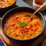 Turkish Bulgur Red Lentil Stew (Ezo Gelin Çorbası) First Image